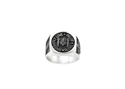 Rhodium Plated Brother Mens Ring